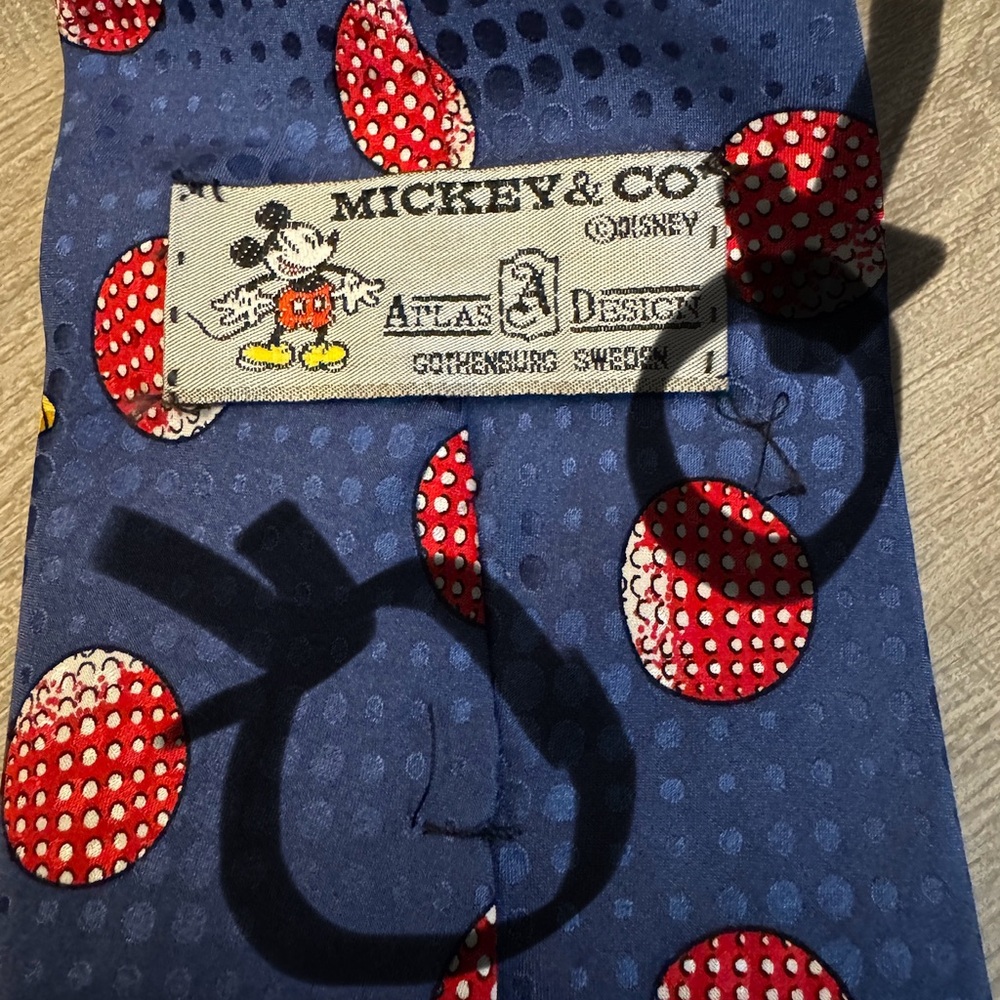 Disney Mickey & Co Mickey Mouse Golf tie 100% Silk Made in Italy Blue - Picture 11 of 11